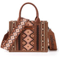 Wrangler Aztec Tote Bag for Women Boho Shoulder Purses and Handbags - color: Angel Diamond Oakwood (Guitar Strap)