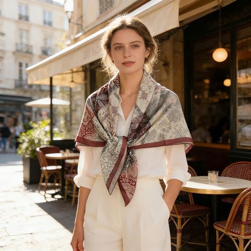 41" Large Square Scarf Hairscarf Fashion Scarves Hair Wrapping Scarfs Night Sleeping Headscarf for Women B06 - color: B0620