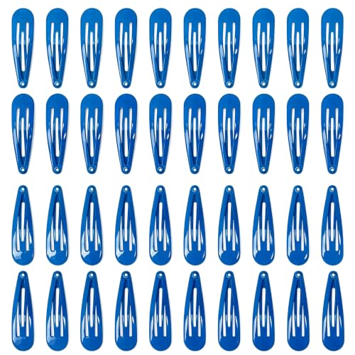 40pcs 2 inch colorful Hair Clips Hair Barrettes Metal Snap Hair Clips Accessories For Women(royal blue) - color: roayl blue