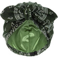 Ababalaya Satin Lined Beanies for Women Chemo Headwear Silky Lined Cotton Sleeping Cap - color: Green