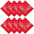 Raylarnia 8 PCS 100% Cotton Bandanas, 22 Inchs Multi-Purpose Bandana Scarfs Headbands for Men and Women - color: 8-red