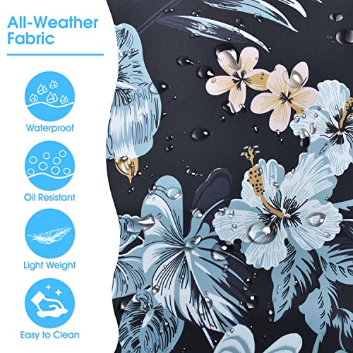 Becokan Beach Bag Large Beach Tote Bag for Women Waterproof Sandproof Swim Pool Bag With Zipper - color: Black Flower