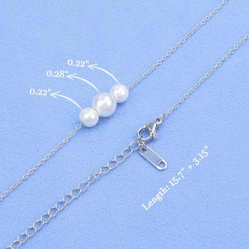 Trinckle Pearl Necklaces for Women, Gold Pearl Choker Single Pendant Necklace Layered Daisy Jewelry for Prom Birthday Gifts, Prom Wedding Strands for Bride Bridesmaids as Beach Summer Accessories - style: Silver necklace