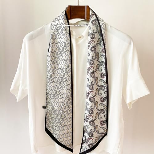 Hair Head Neck Bag Long Scarf Versatile Wrap for Women Soft & Lightweight for Everyday Chic - color: 118 Colorful Paisley 5.12 X 59 Inch