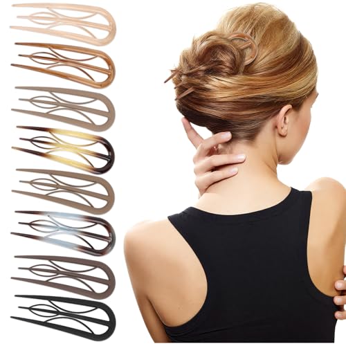 French Hair Pins U Shaped Hair Pins for Women Internal Teeth Hair Sticks Tortoise Clip for Thick Thin Hair Hair Pin for Buns Hair Fork for Vacation Work Swimming