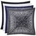 Mochabao 100% Cotton 27" x 27" Large Bandanas for Men & Women, Multi-Purpose Bandana Headbands, Square Head Scarf - color: White/Black/Navy Blue/Gray