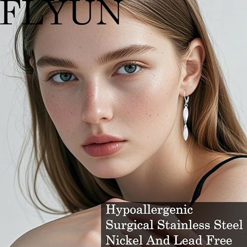 Twisted Leaf Spiral Leverback Hypoallergenic Earrings For Women -18K Gold Plated And Silver Dangle Drop Earrings, Trendy Jewelry Gift - color: SILVER