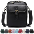 Leather Crossbody Bag for Women,Anti-Theft Messenger Bag with Large Capacity,Built-in Purse Card Slots Shoulder Sling Bag - color: Black