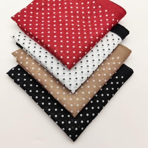 Cotton Like Bandana in Bulk, Head Scarf, Headband, Head wrap, Hair Neck Scarf for Women 22 x 22 inch - color: Bib08 Polka Dot 4pcs