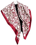 Hioyiwse Head Scarf For Women Hair Bandana 35" Large Square Satin Wrap Sleeping Neck Silk Satin Hair Scarves Lightweight - color: F27-red Rose（35*35inch）