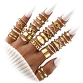 FAXHION 24-60 Pcs Gold Stackable Rings for Women, Knuckle Rings Chunky Gold Ring Set Dainty Stacking Cute Rings, Multiple Sizes Cute Jewelry Set Gift - style: Gold-30 pcs