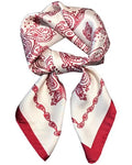 Satin Bandana Headscarf for Women Silky Hair Scarves for Fashion Lightweight - color: 27-red and White Dolphins