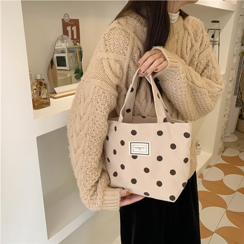 Kovewon 2PCS Corduroy Small Tote Bag for Women Cute Floral Mini Tote Bag Preppy Aesthetic Reusable Bags for Grocery, Essentials, Water Bottle, Keys - color: Red Rose