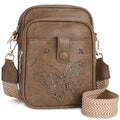KITEVIUN Crossbody Bags for Women Leather Crossbody Purse Small Shoulder Phone Purse with Adjustable Strap & RFID Card Slots - color: 08-sandy Brown