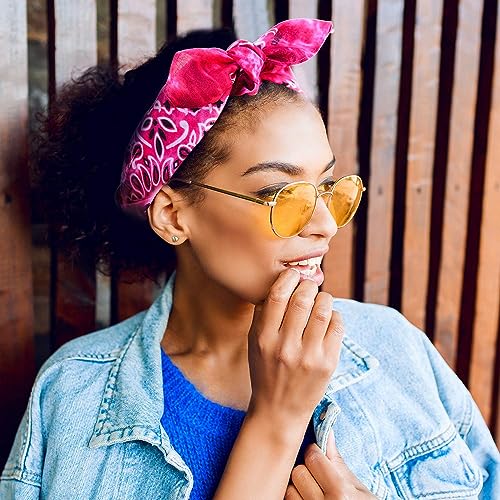URATOT 12Pcs Paisley Cotton Bandana Printed Head Scarf Set | Rich color options classic paisley printed available for both adults and children with diverse usage scenarios - color: Mixed 12 Colors D