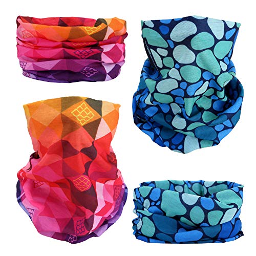 4 Headband Bandana Balaclava Half Face Mask Shield Head Hair Scarf Neck Gaiter Hat Multipurpose For WoMen Men Breathable Reusable Washable Raindrop Rainbow Hive Purple - color: 4 Man Lady Selection Mask