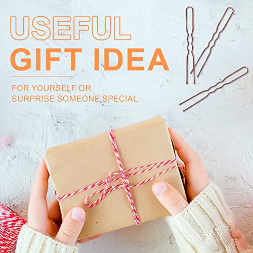 Hair Pins for Women, IKOCO 2inch and 2.75inch U Shaped Bobby Pins with Storage Box, 50Pcs of each size, Brown - color: Brown