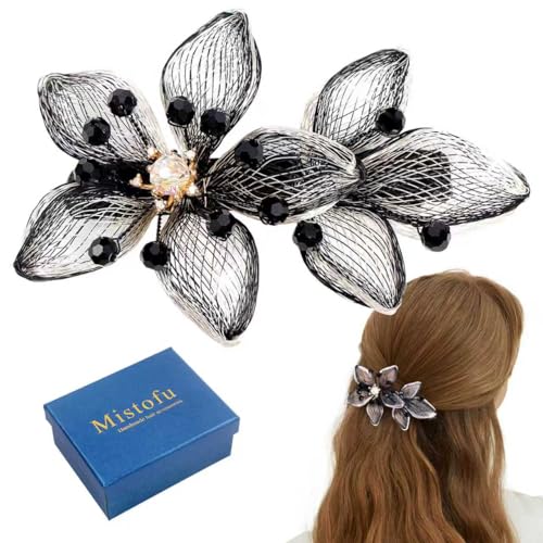 Mistofu DIY Copper Wire Metal Hand-woven High-level design Barrettes Elegant Hair Accessories, Gifts for Women Girls (black-c) - color: black-c