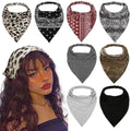 WOVOWOVO 8 Pcs Hair Scarf Headband for Women Girls Non Slip Elastic Boho Triangle Head Scarf Bandana - color: Leopard Print