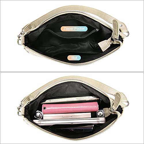 Loiral Small Purse for Women, Retro Classic Tote HandBag Shoulder Bags Clutch Purse - color: Cloud Beige