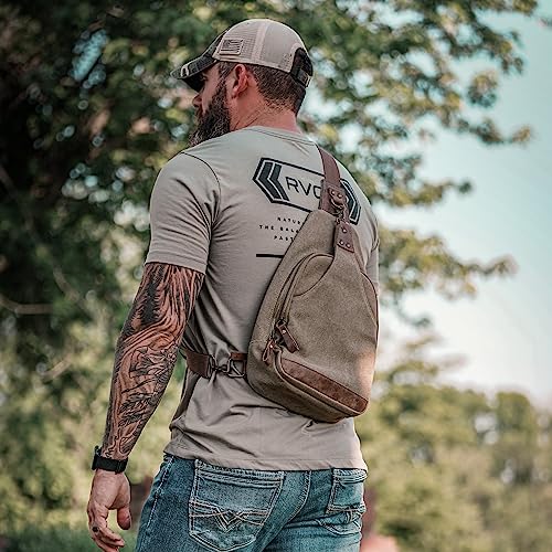 Glacier Canvas Concealed Carry Sling Bag Crossbody Backpack Purse for Men Women | Concealed Carry - color: Wine