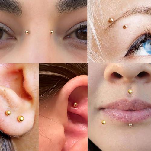 MODRSA Fake Nose Stud Fake Nose Ring Stud Fake Nose Piercing Fake Lip Ring Fake Earrings Stud Silver Gold Fake Cartilage Helix Earring Clip on Earring Hoop Fake Eyebrow Ring Fake Bridge Piercing - color: 2-2 style studs+hoops- silver gold black
