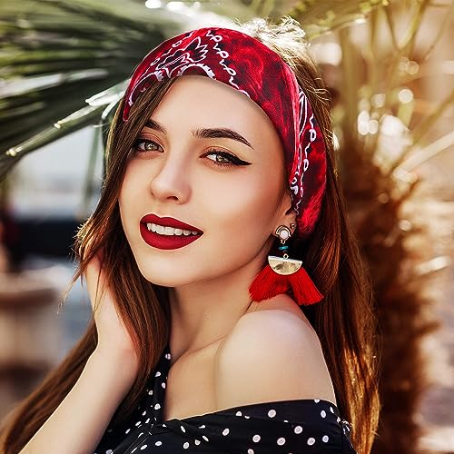 URATOT 12Pcs Paisley Cotton Bandana Printed Head Scarf Set | Rich color options classic paisley printed available for both adults and children with diverse usage scenarios - color: Mixed 12 Colors D