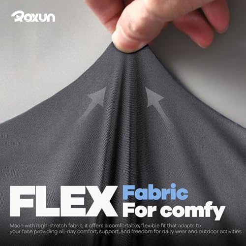 ROXUN 4 Pack Neck Gaiter, Cooling Breathable Face Mask UV Protection Scarf Hiking Bandana for Men/Women - color: 2 Black+gray+light Gray