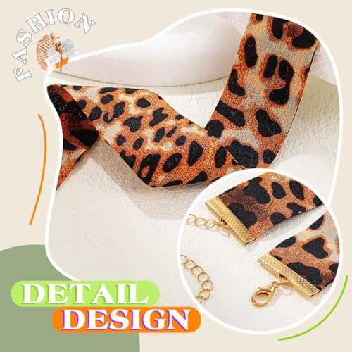 JEAIRTS Leopard Choker Necklace Fashion Animal Print Collar Jewelry for Women