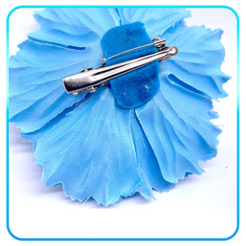 Hair Flower Clips Brooch Boutique Hair Accessories Bohemia Hairpins for Women Girls (Lake Blue) - color: Lake Blue