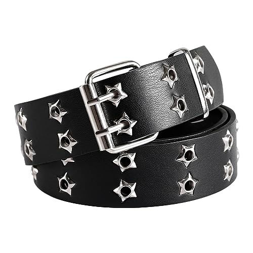 MILAKOO Punk Leather Waist Belt for Women Vintage Accessories for Hippie Skateboarding Enthusiasts - color: B