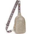 APHISON Small Sling Bag Cell Phone Purse Vegan Leather Fanny Packs Chest Bag with Adjustable Strap Gray - color: 03-gray