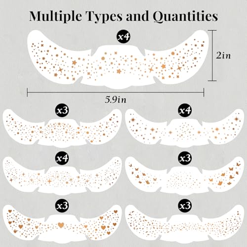 24pcs Glitter Freckles Makeup Patches-Gold-Face Speckle, Sparkle Speckles Patches for Women, Cute Golden Fake Freckles, Glitter Freckle Face Tattoo, Accessories for Musical Festival - color: 24Pack-Golden