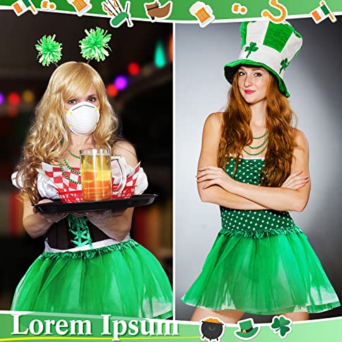 Hicarer 6 Pcs 4th of July Tutu Set Women Red White and Blue Accessories 250th Tutu Patriotic Costume Independence Day Favors - color: Green