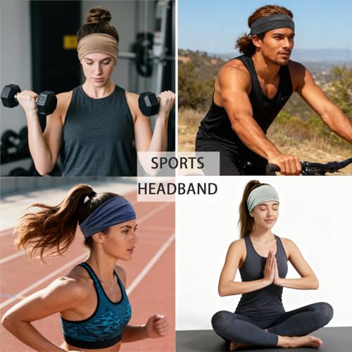 Sefiinh Headbands For Women Headband Elastic Soft Head Bands For Women's Hair Accessories Womens Fashion Yoga Fabric Hair Band 6 Pcs - color: Marled Color