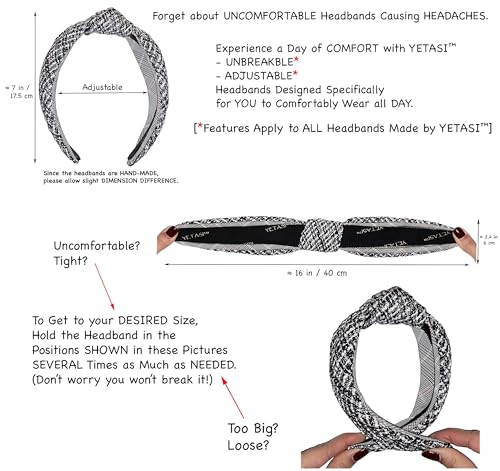 Headbands for Women Gold Trendy Head bands for Women's Hair Leather Knotted Headband for Women is a Top Knot Womens Fashion Designer - color: Gold