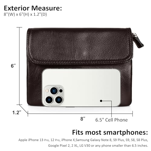 befen Genuine Leather Small Crossbody Bags for Women Cell Phone Bag Cross Body Purses,Silver Zipper - color: Medium Coffee