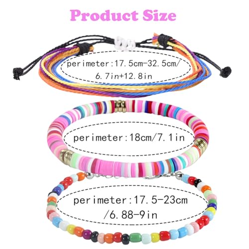 Beach Bracelet Set for Men and Women, Surfer Men Bracelet, Braided Boho Summer Bracelets Adjustable Men's Bracelet Handmade Women Bracelet String Rope Ankle Bracelets Birthday Gift - style: 4pcs Boho Bracelets Ankles Pink