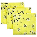 Bandana 3-Pack - Made in USA For 70 Years - Sold by Vets - 100% Cotton - Sewn Edges - color: Yellow