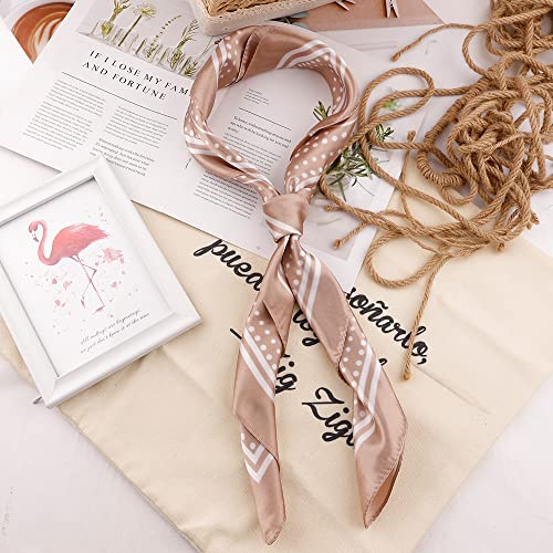 NZKNP Silk-Like Head Scarf - Women's Bandana Wraps - color: 36-camel, size: 35"*35"