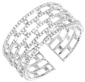 Rhinestone Bracelet for Women MultiLayer Crystal Cuff Bracelet Strand Layered Bracelet - color: Silver 3