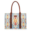 Wrangler Tote Bag for Women Western Purse and Aztec Satchel Handbag - color: Angel Blue
