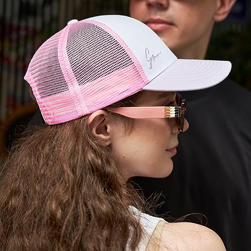 Grace Folly Beach Trucker Hats for Women- Snapback Baseball Cap for Summer - color: Classic Pink & Lilac