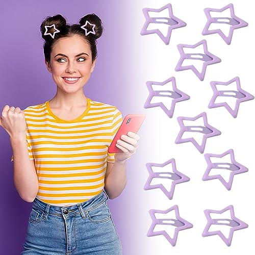 Hair Clip Y2K Star Hair Accessories Cute Hair Barrettes Non-slip Hollow Light Purple Small Clips for Women Girls Hairpin Headpieces Everyday Fashion Party 10PCS - color: Style5