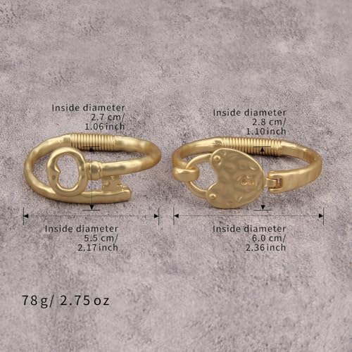 Gold Cuff Bracelet for Women Silver Beaded Bracelets Open Bangle Stackable Stretch Bead Bracelet Boho Jewelry Gifts for Wife Couple - style: Chunky Gold Arm Cuffs Set