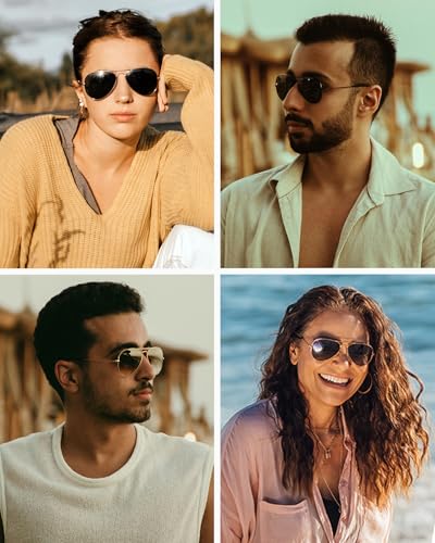 JOOX Polarized Aviator Sunglasses for Women Men, UV400 Protection Lens and Lightweight Metal Pilot Frame JX2775 - color: Gun Metal/Smoke Gradient