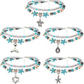 Suyi 5pcs Ankle Bracelets for Women Layered Beach Adjustable Anklets Boho Chain Anklet Foot Jewelry - color: 5pcs Set 5