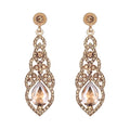 Women's Alloy Teardrop Crystal Chandelier Dangle Earrings - color: C-champagne
