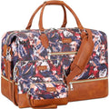 ITIEZY Weekender Overnight Bag for Women - Large Travel Duffel Bag with Shoe Compartment, Gym Duffel Bag Hospital Bag Carry On Tote Bags for Airplanes with Crossbody Bag Toiletry Bag 3Pcs Set - color: 8-Purple Leaf