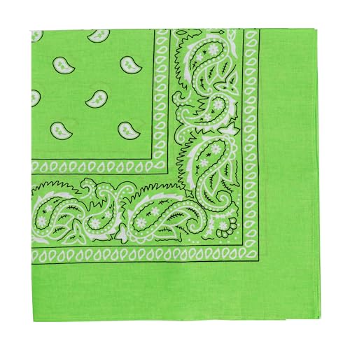 Motique Accessories 22 Inch Cotton Paisley Bandana - color: Green